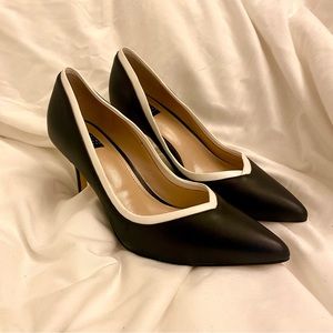 Black and White Contrast Heels